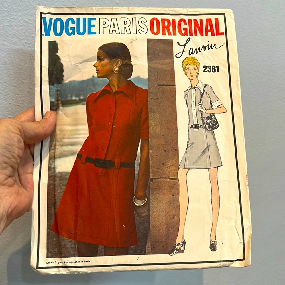 VOGUE Paris ORIGINAL Lanvin Pattern with original Cloth Label